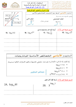 أوراق عمل درس الدوال اللوغاريتمية الرياضيات الصف 12 عام الفصل 1