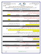 أوراق عمل ملخص التقويم الأول التربية الإسلامية الصف 6 الفصل 3