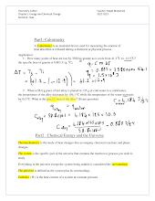 أوراق عمل Heat مع الحل الكيمياء منهج انجليزي الصف 12 متقدم الفصل 1