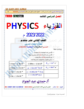 حل نموذج امتحان تجريبي حسب المخرجات المطلوبة للامتحان فيزياء الصف 12 متقدم الفصل 3