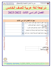 مراجعة داعمة لمهارات الفهم والاستيعاب وفهم المقروء اللغة العربية الصف 5 الفصل 3